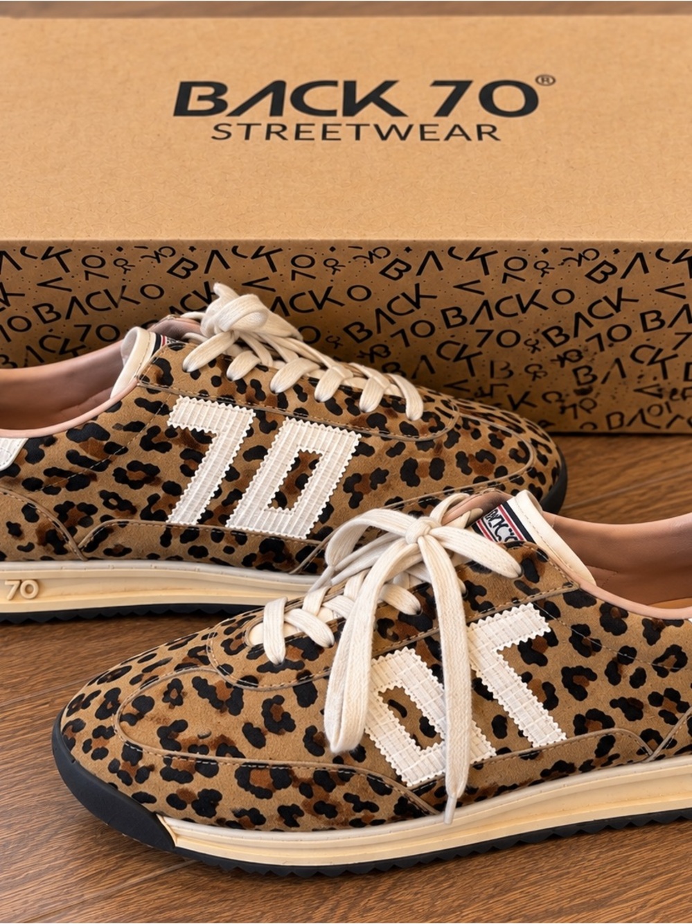 BACK 70 Leopard Print Women's Sneakers in Tan and Black